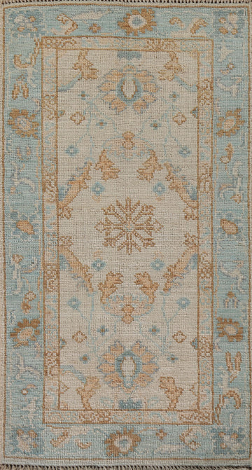 Vegetable Dye Oushak Turkish Accent Rug 2x4