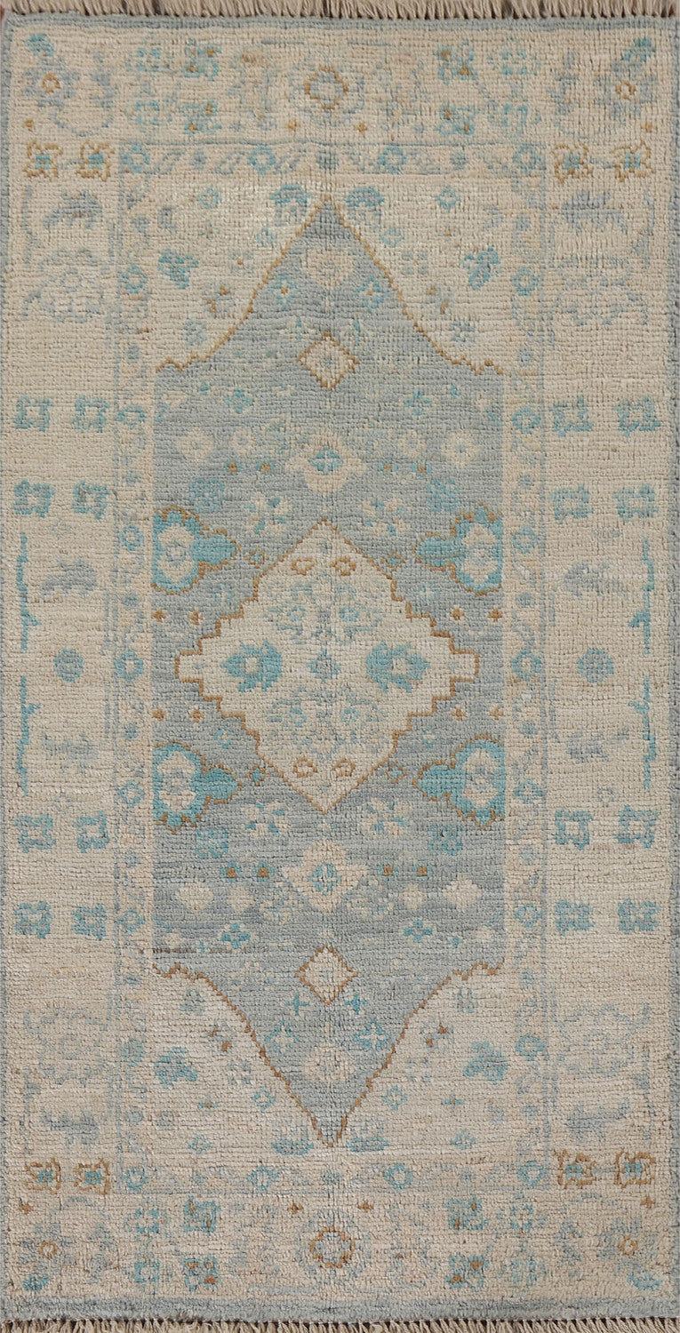 Muted Color Oushak Vegetable Dye Accent Rug 2x4