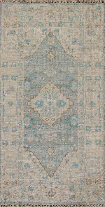 Muted Color Oushak Vegetable Dye Accent Rug 2x4