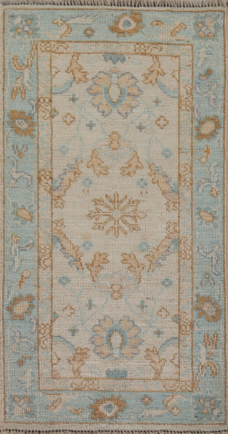 Vegetable Dye Oushak Turkish Accent Rug 2x4