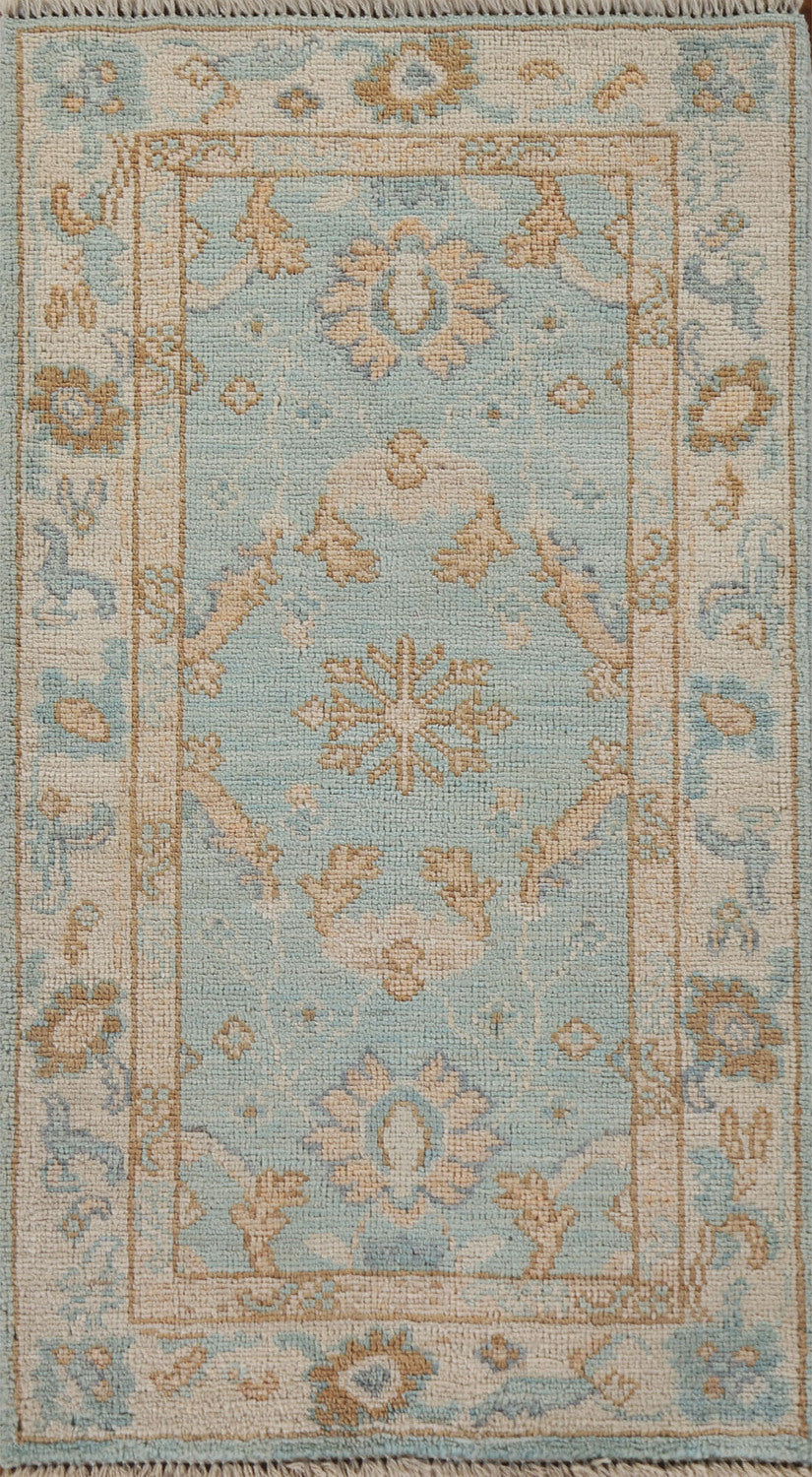Vegetable Dye Oushak Turkish Accent Rug 2x4