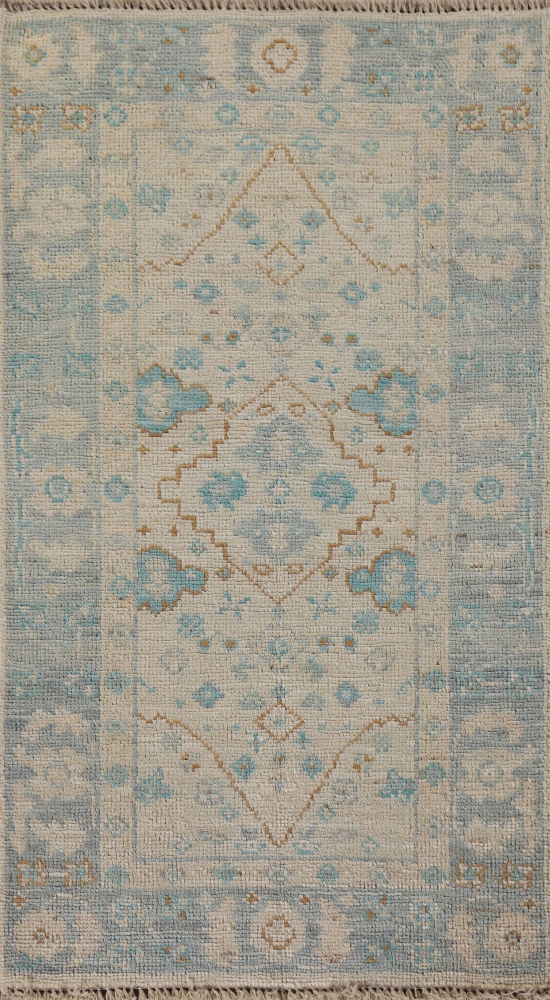 Vegetable Dye Oushak Turkish Accent Rug 2x4