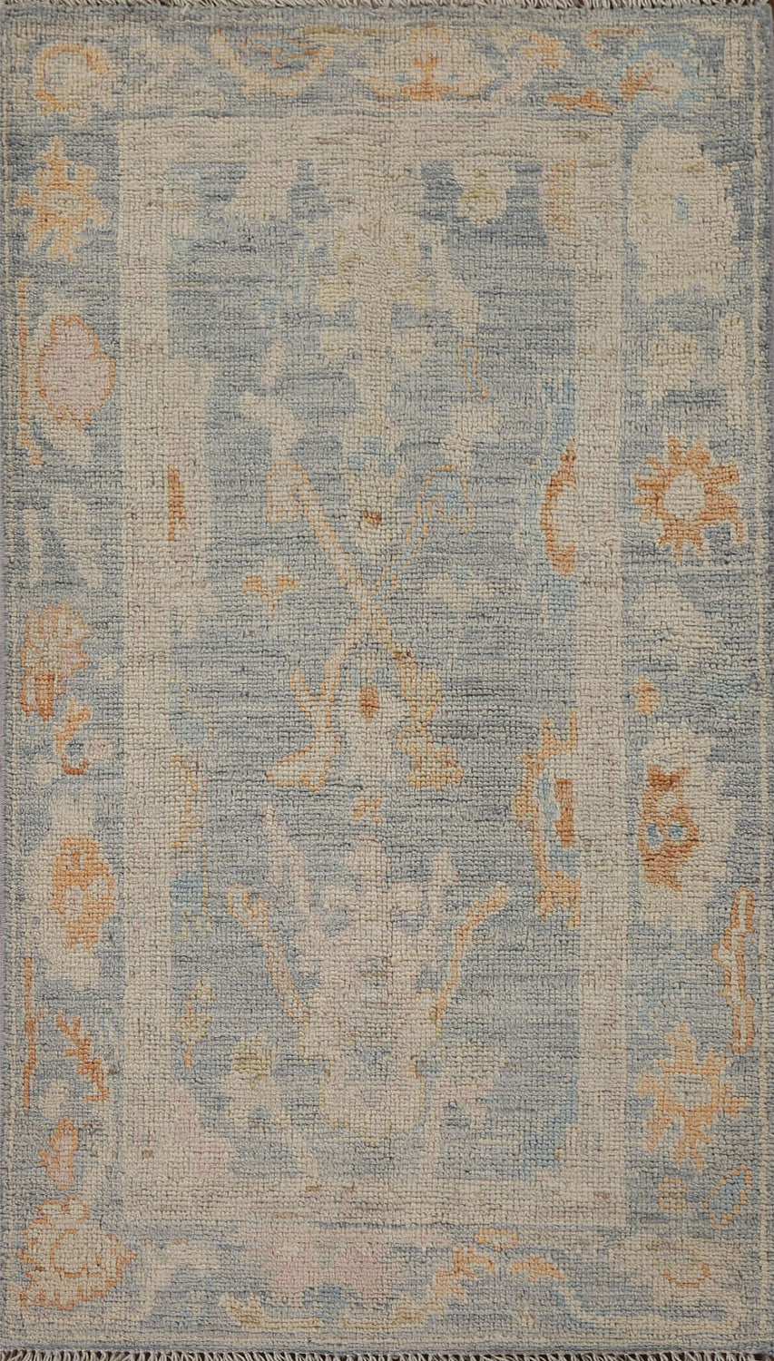 Vegetable Dye Oushak Turkish Accent Rug 2x4