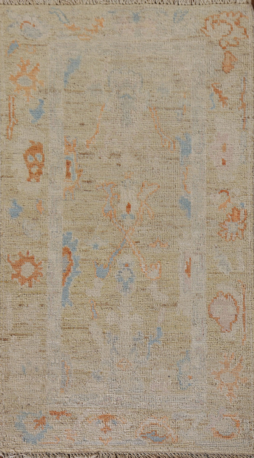 Vegetable Dye Oushak Turkish Accent Rug 2x4