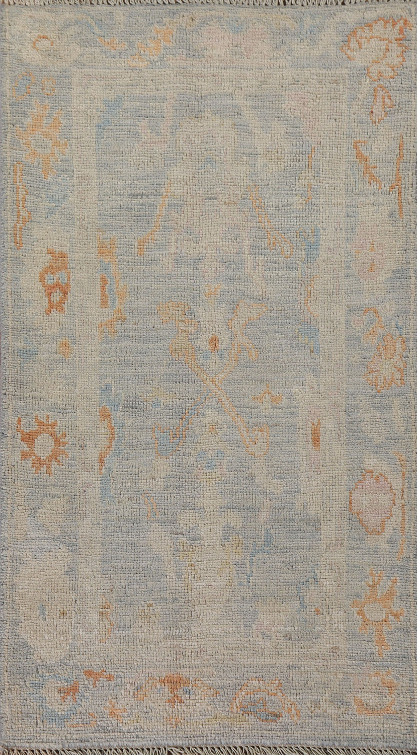 Vegetable Dye Oushak Turkish Foyer Rug 2x4