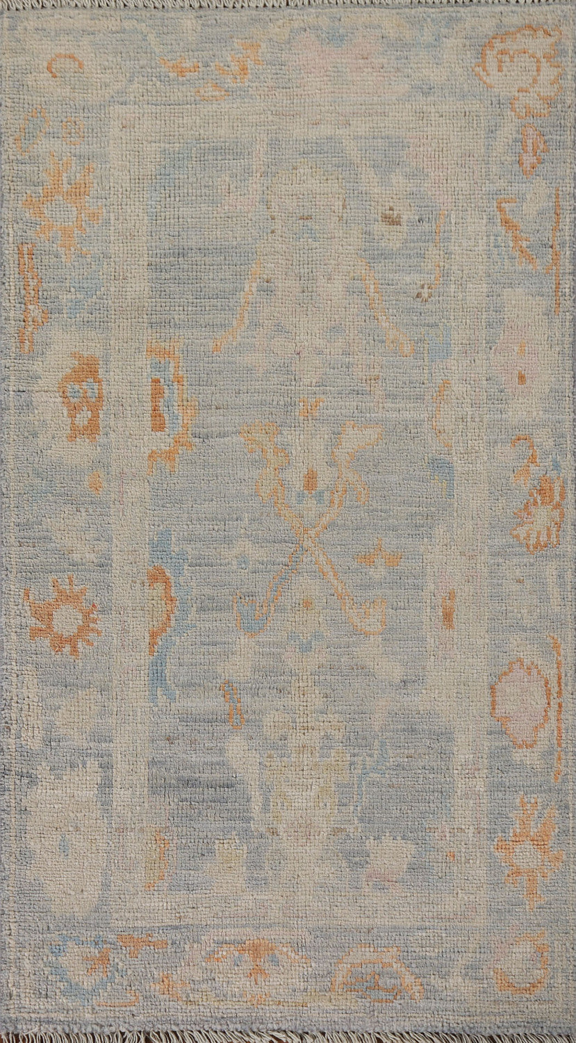 Vegetable Dye Oushak Turkish Accent Rug 2x4