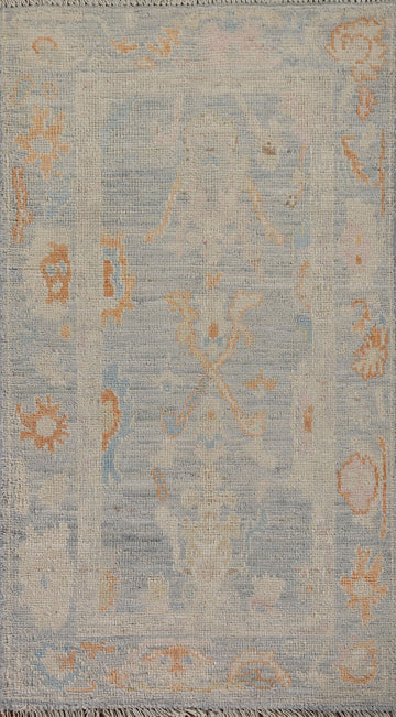 Vegetable Dye Oushak Turkish Accent Rug 2x4