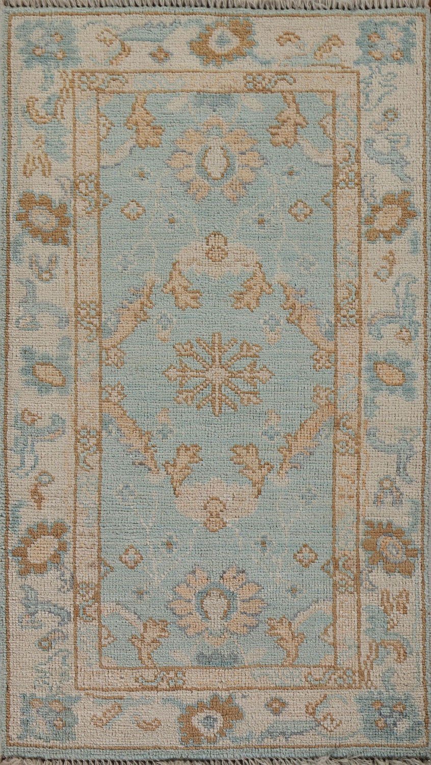 Turkish Oushak Vegetable Dye Foyer Rug 2x4
