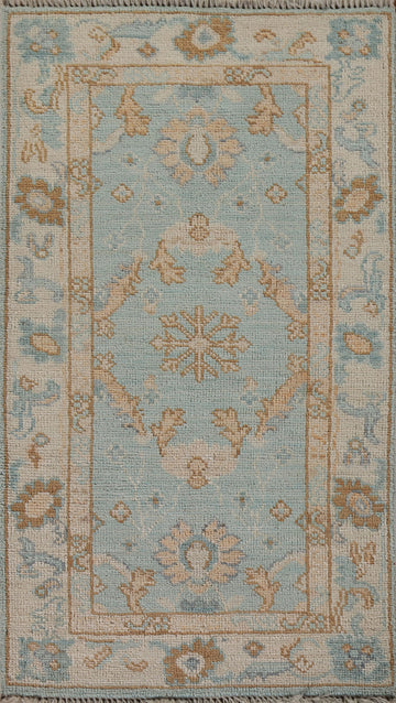 Turkish Oushak Vegetable Dye Foyer Rug 2x4