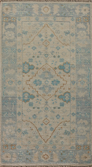 Vegetable Dye Oushak Turkish Accent Rug 2x4
