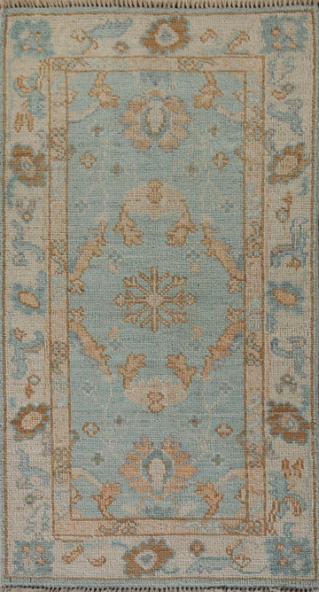 Handmade Oushak Vegetable Dye Foyer Rug 2x4