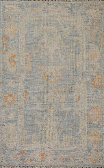 Vegetable Dye Oushak Turkish Accent Rug 2x4