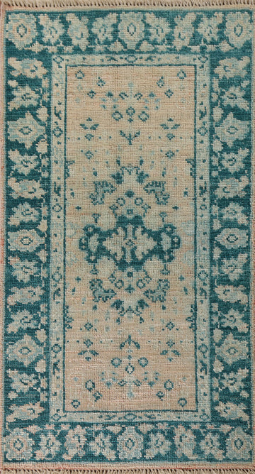 Vegetable Dye Oushak Turkish Foyer Rug 2x4