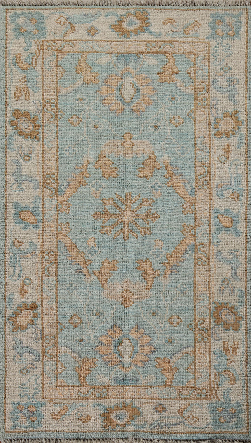 Vegetable Dye Oushak Turkish Accent Rug 2x4