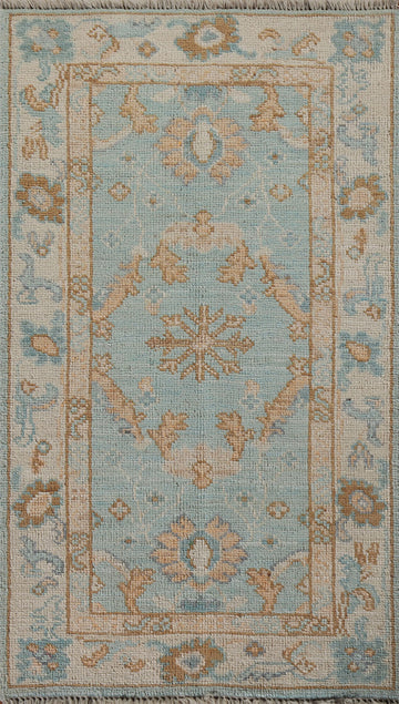 Vegetable Dye Oushak Turkish Accent Rug 2x4