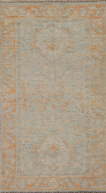 Vegetable Dye Oushak Turkish Accent Rug 2x4
