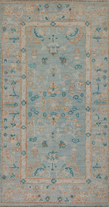 Vegetable Dye Oushak Turkish Rug 2x4
