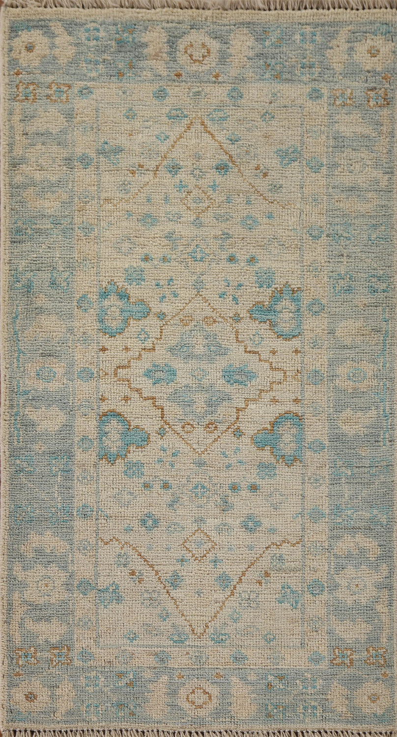 Handmade Oushak Vegetable Dye Accent Rug 2x4