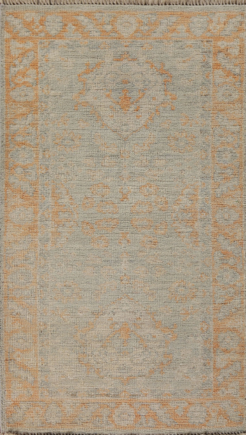 Muted Oushak Vegetable Dye Turkish Rug 2x4