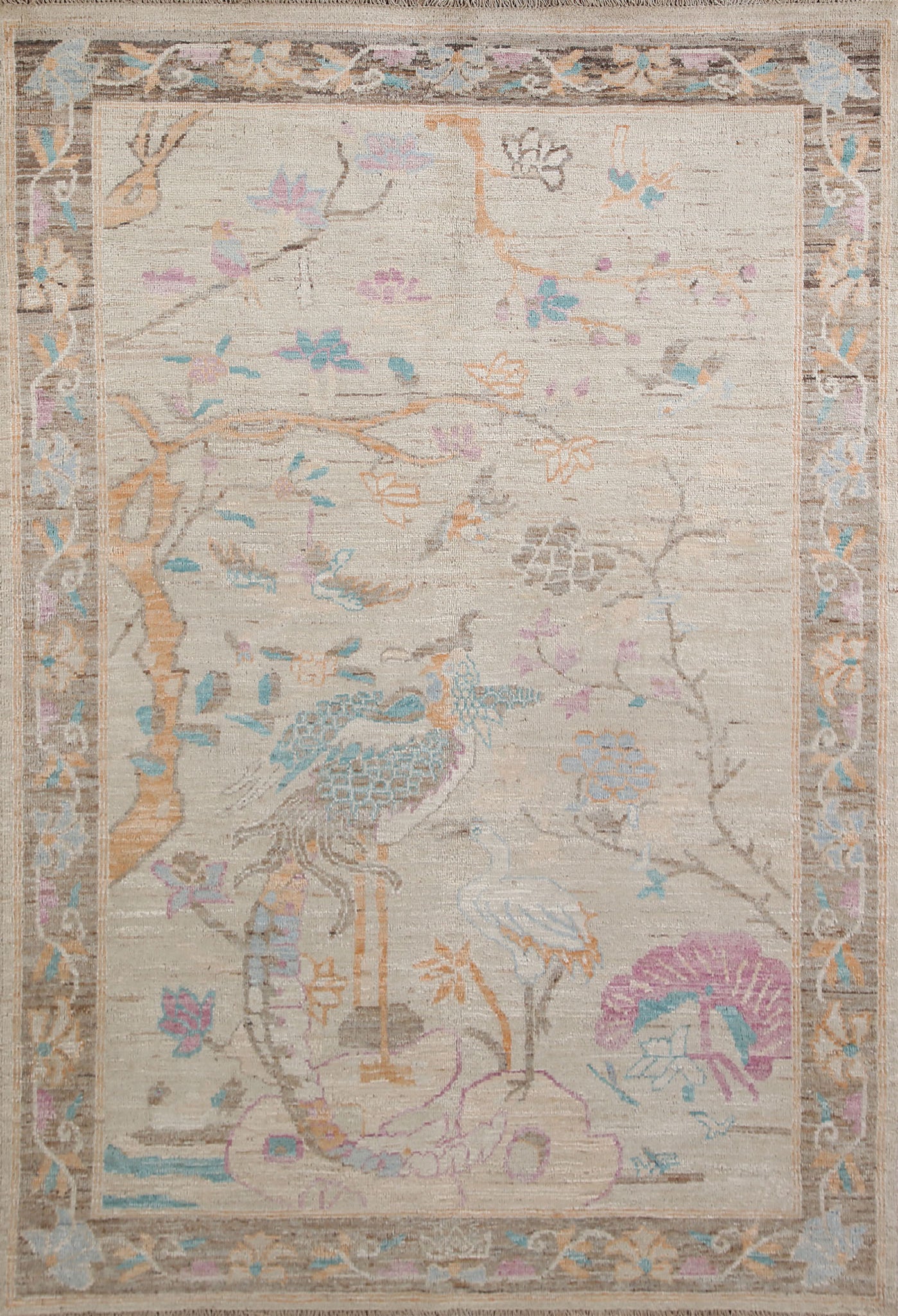 Vegetable Dye Art Deco Chinese Living Room Rug 5x7