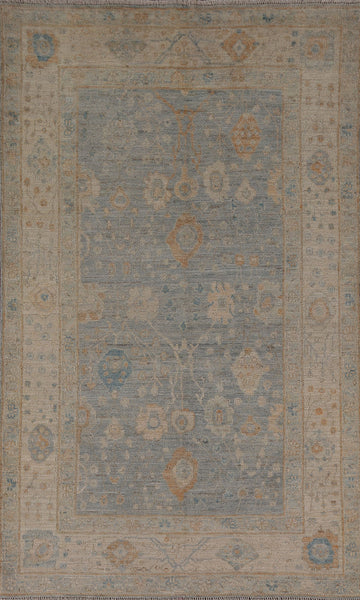 Vegetable Dye Oushak Turkish Area Rug 5x8