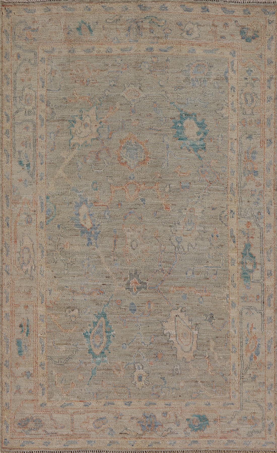 Vegetable Dye Oushak Turkish Area Rug 4x6