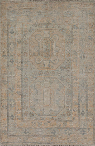 Vegetable Dye Oushak Turkish Area Rug 4x6