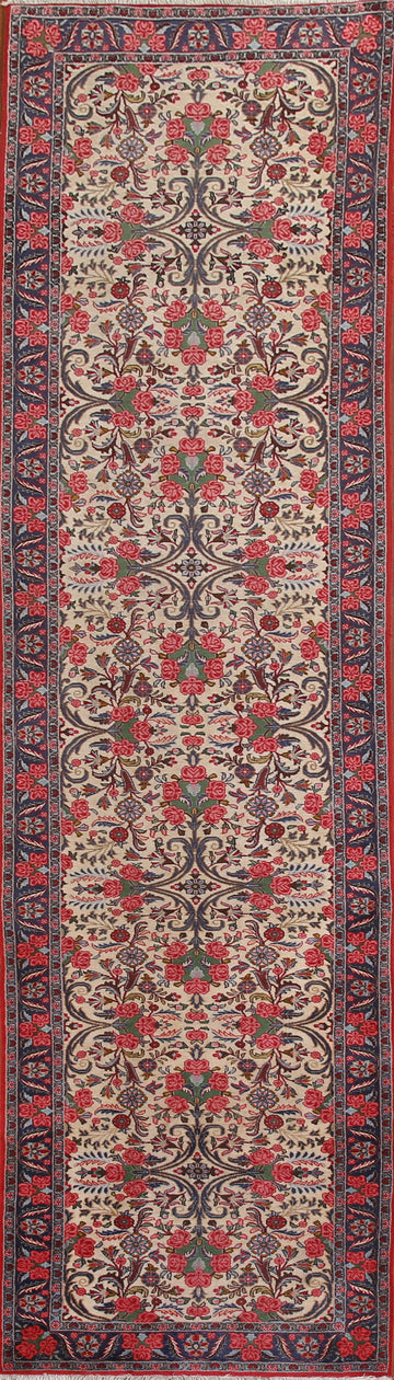 Vegetable Dye Floral Bidjar Persian Runner Rug 3x13