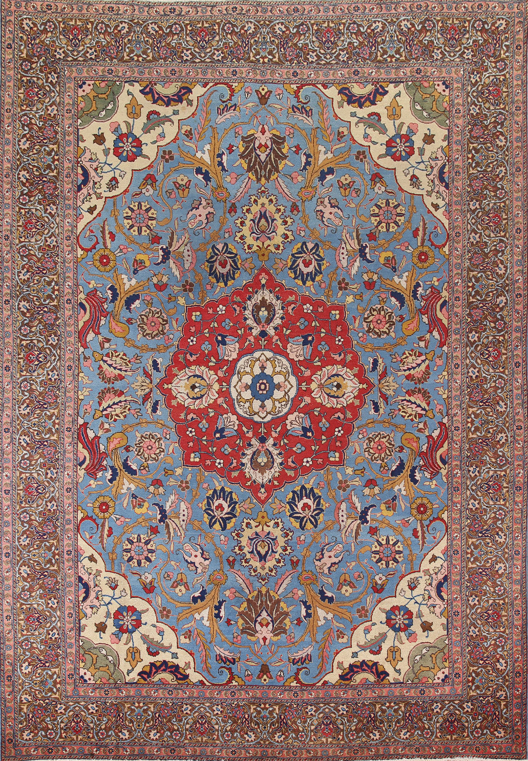 Antique Vegetable Dye Tabriz Persian Area Rug 10x13