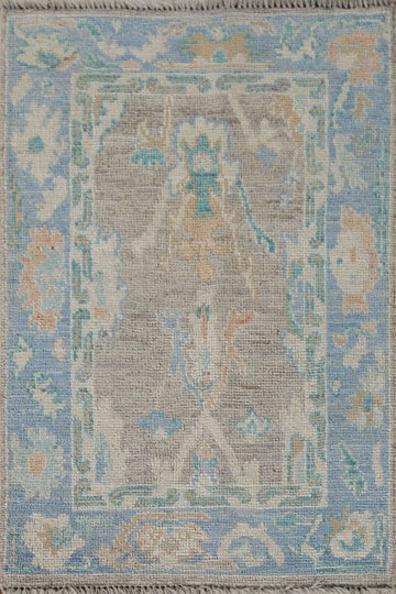 Vegetable Dye Oushak Foyer Oriental Rug 2x3