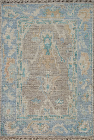 Handmade Oushak Vegetable Dye Accent Rug 2x3