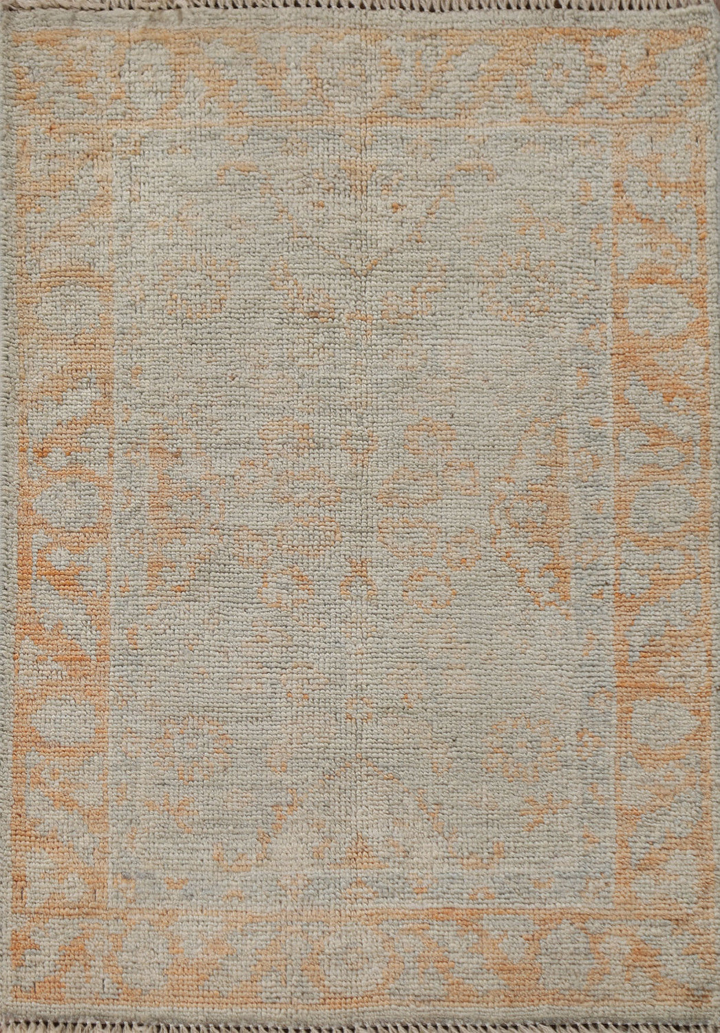 Turkish Muted Oushak Vegetable Dye Accent Rug 2x3