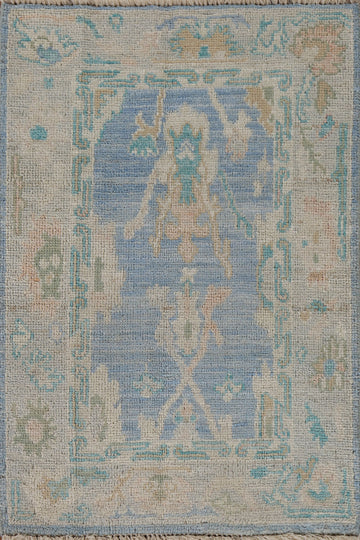 Handmade Turkish Oushak Vegetable Dye Rug 2x3