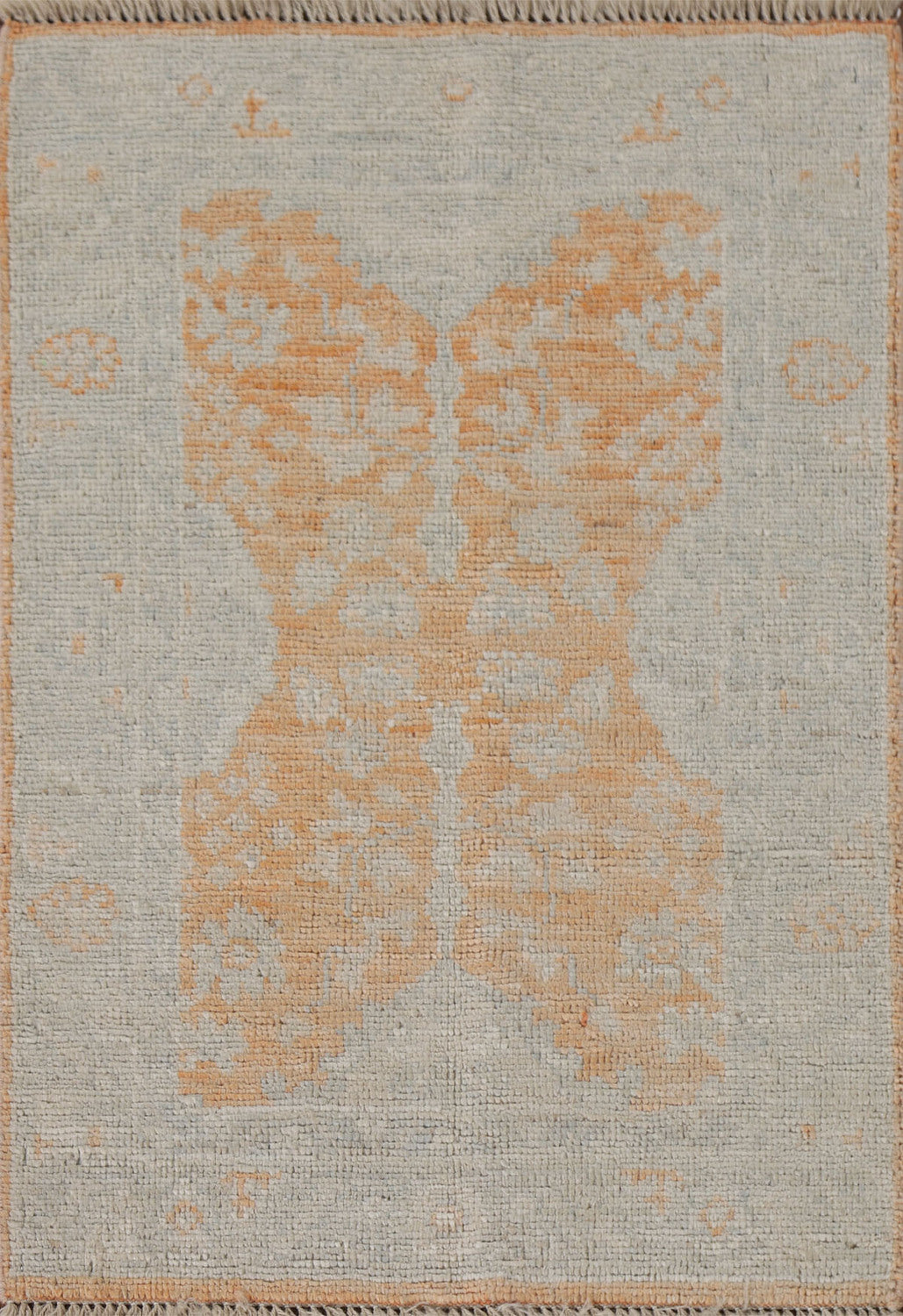 Orange Wool Oushak Vegetable Dye Rug 2x3