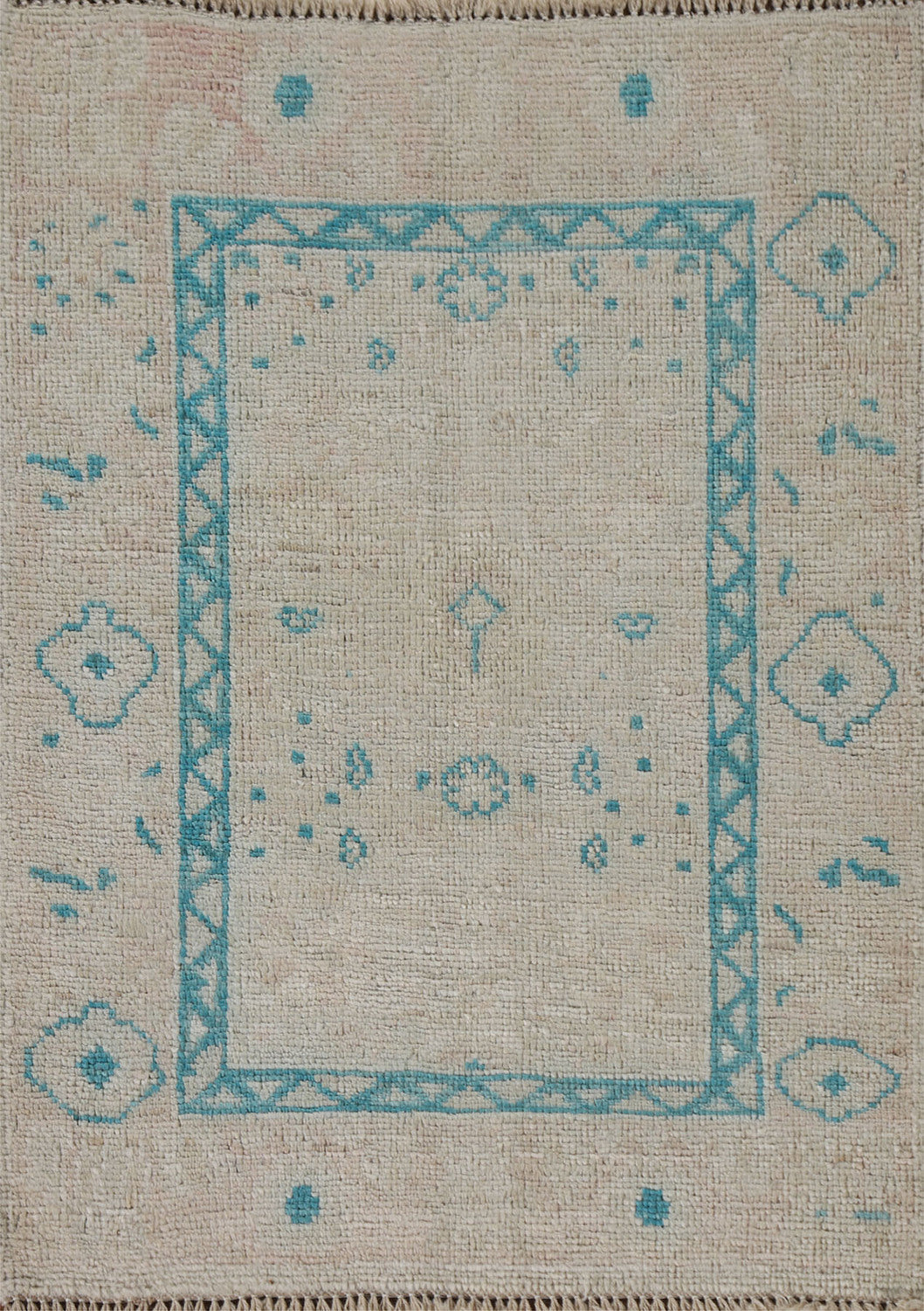 Handmade Oushak Vegetable Dye Accent Rug 2x3
