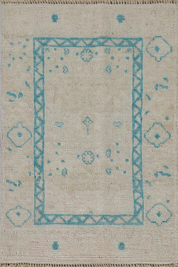 Vegetable Dye Oushak Foyer Turkish Rug 2x3