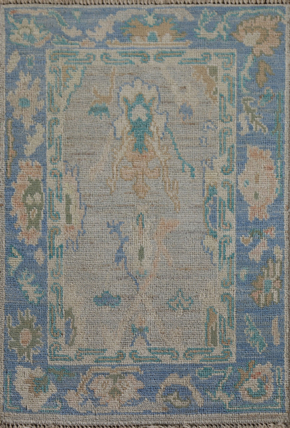 Vegetable Dye Oushak Foyer Turkish Rug 2x3