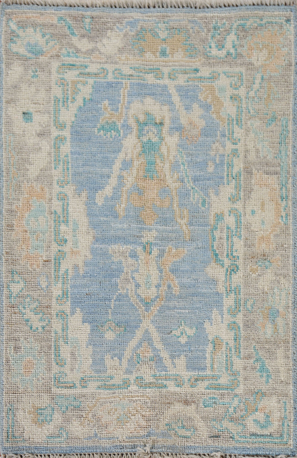 Blue Oushak Vegetable Dye Accent Rug 2x3