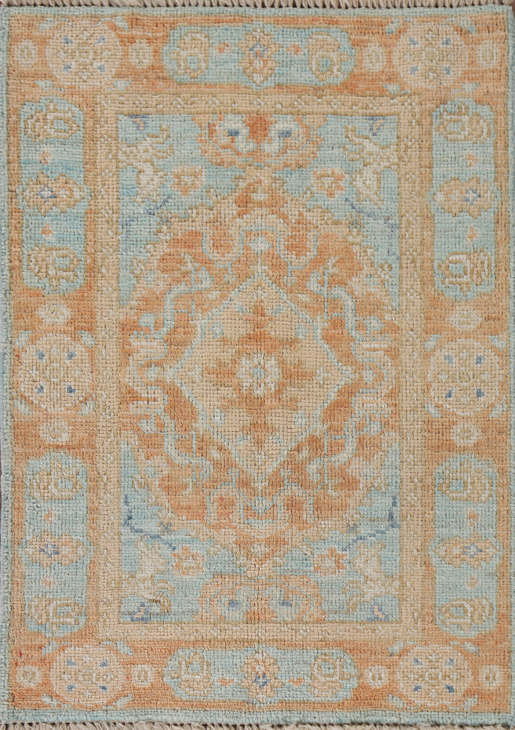 Vegetable Dye Oushak Accent Turkish Rug 2x3
