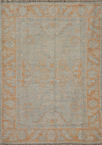 Turkish Muted Oushak Vegetable Dye Accent Rug 2x3