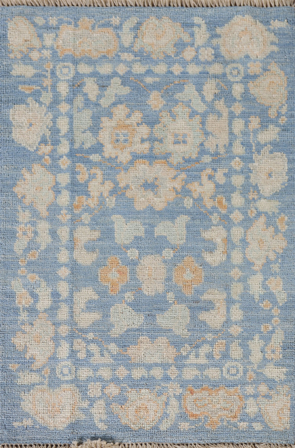 Vegetable Dye Blue Oushak Oriental Rug 2x3