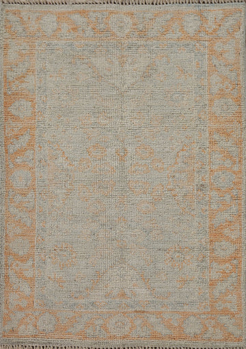 Turkish Oushak Vegetable Dye Accent Rug 2x3