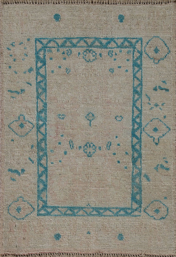 Turkish Oushak Vegetable Dye Wool Rug 2x3