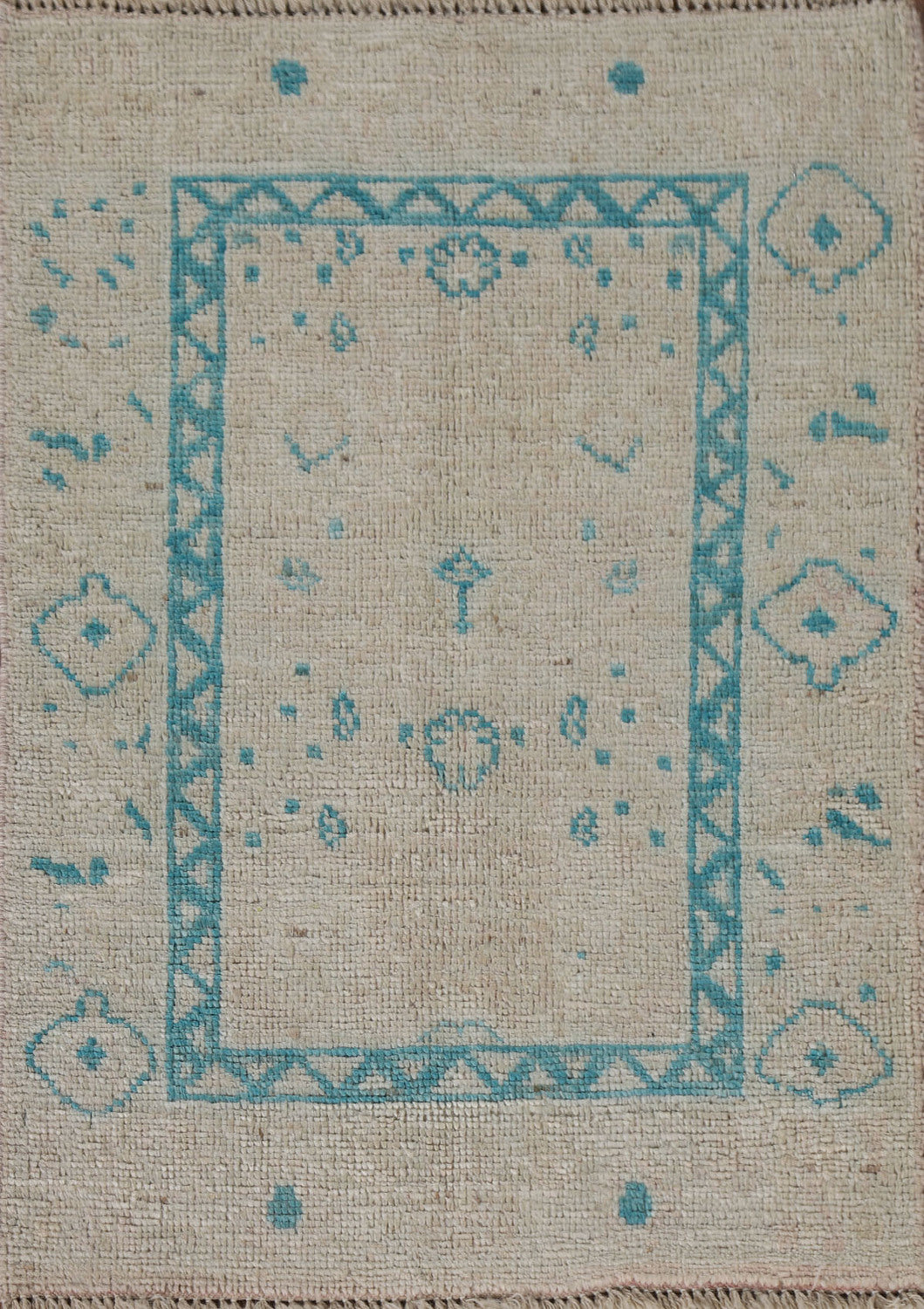 Vegetable Dye Oushak Turkish Wool Rug 2x3