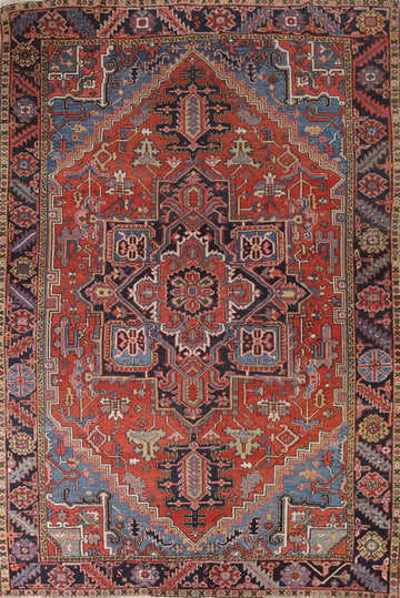 Vegetable Dye Antique Heriz Serapi Persian Area Rug 8x11