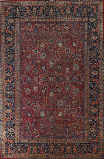 Antique Tabriz Vegetable Dye Persian Area Rug 9x12