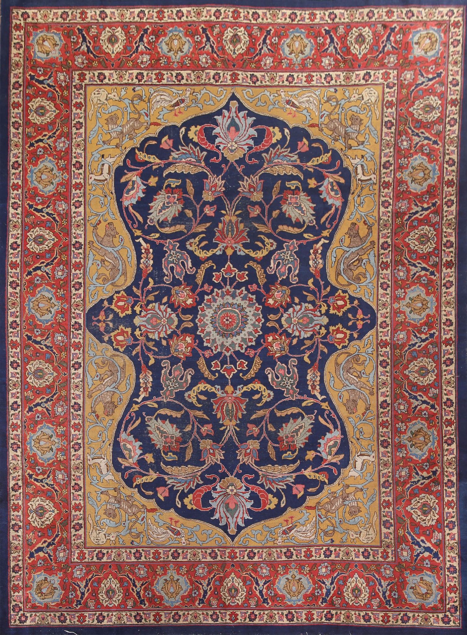 Antique Vegetable Dye Tabriz Persian Area Rug 9x12