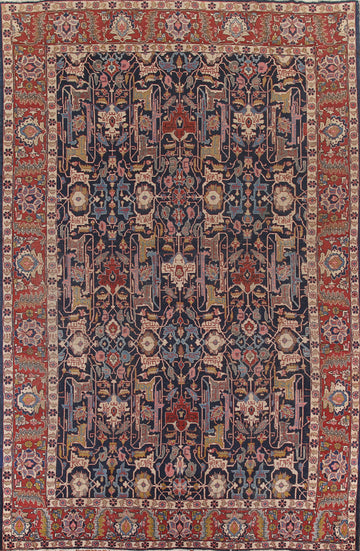 Pre-1900 Antique Tabriz Vegetable Dye Large Persian Rug 10x14