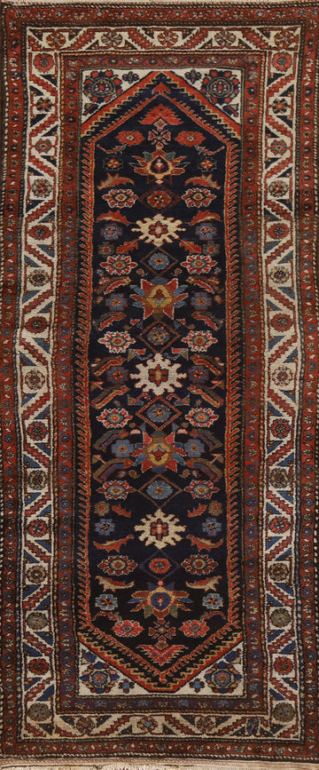 Pre-1900 Vegetable Dye Bakhtiari Persian Rug 4x10