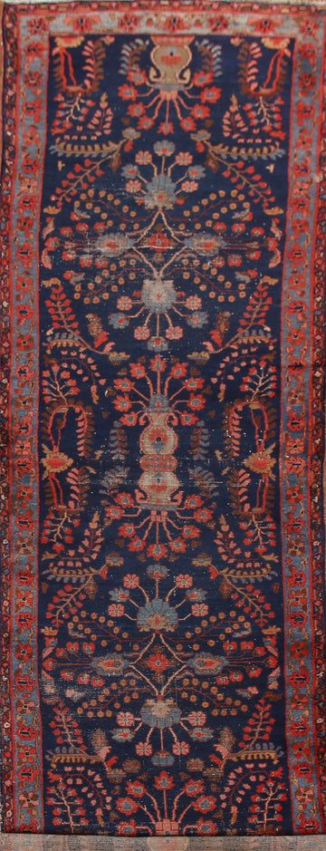 Pre-1900 Vegetable Dye Lilian Persian Runner Rug 4x14